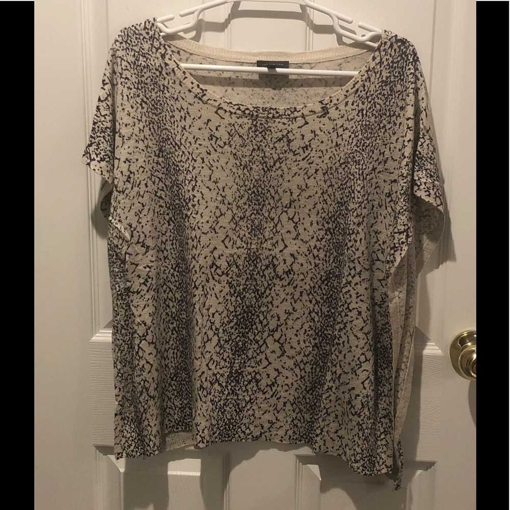 Printed Short Sleeve Sweater